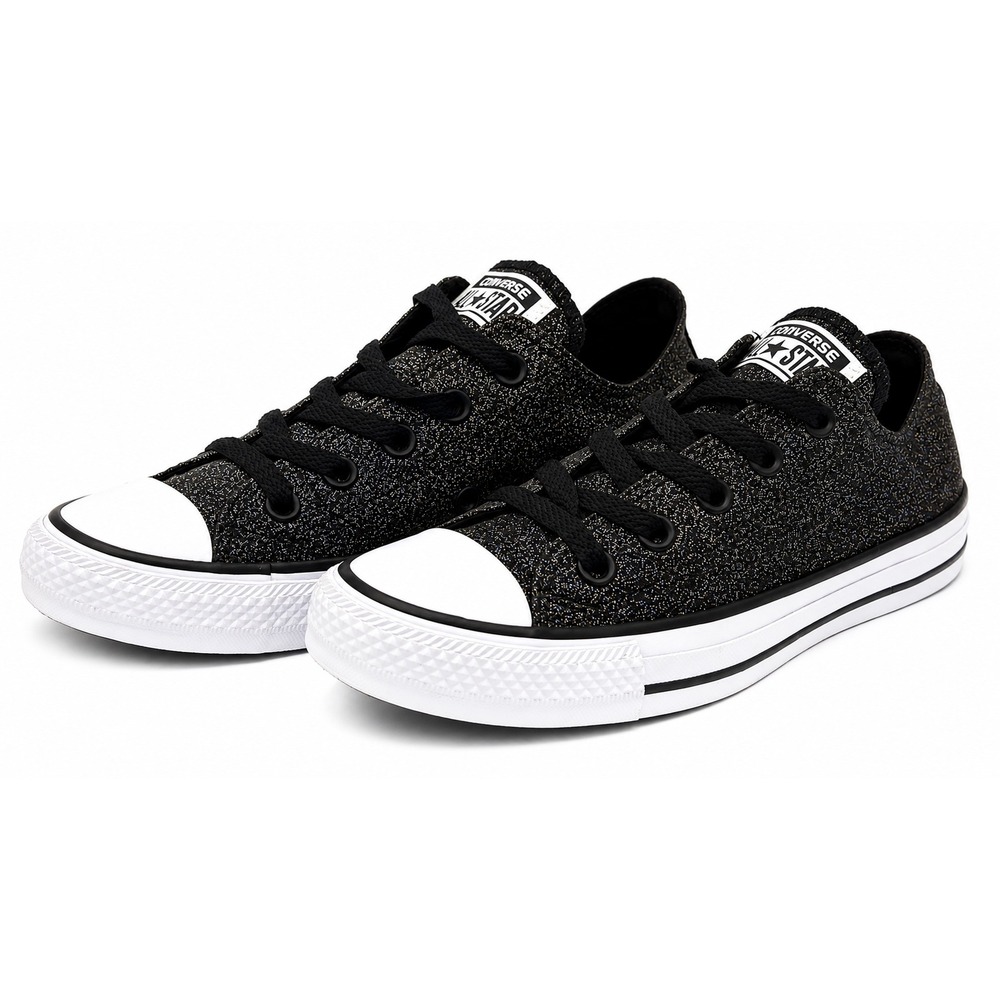 Converse Chuck Taylor‎ All Star Women Low Top Sz 6 Black Glitter Casual 145296C
